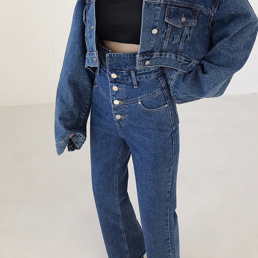 2TWO MOON韓國代購㊣女裝新品職業人氣熱賣真品休閑牛仔褲2TWO MOON牛仔褲