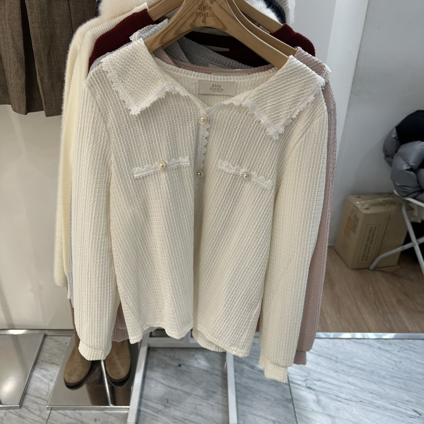 ABLESTUDIO㊣東大門代購女裝新品時尚人氣真品襯衫蕾絲衫春款ABLESTUDIO襯衫/蕾絲衫圖色1