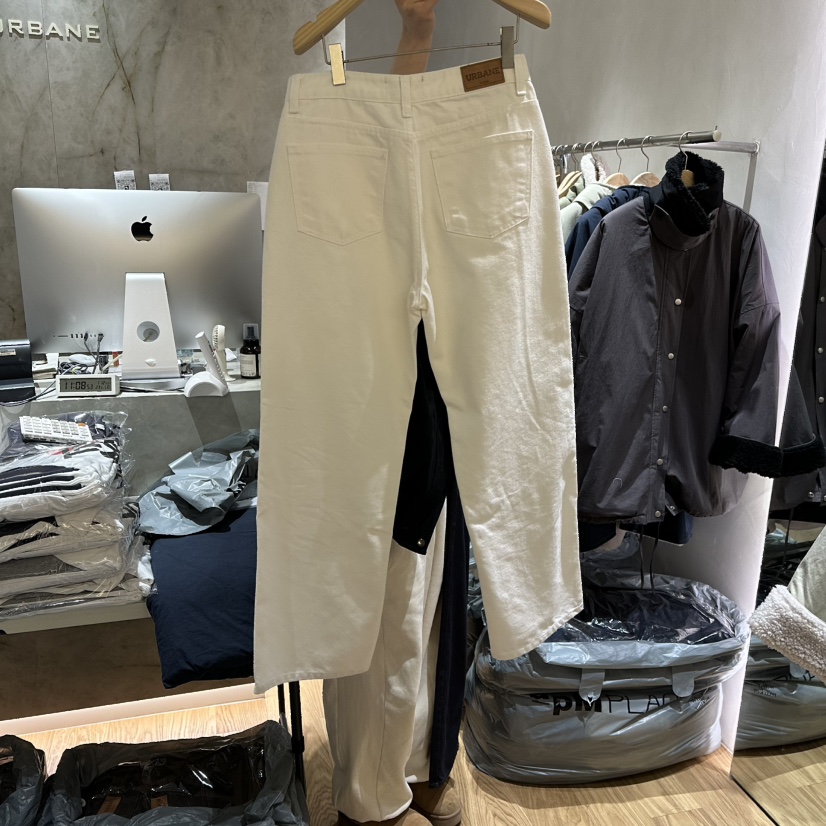 URBANE-P韓國代購㊣女裝新款熱賣休閑職業休閑褲直筒牛仔春款URBANE-P休閑褲