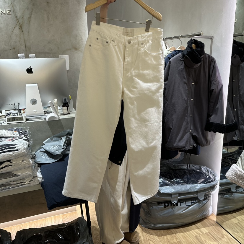 URBANE-P韓國代購㊣女裝新款熱賣休閑職業休閑褲直筒牛仔春款URBANE-P休閑褲圖色1