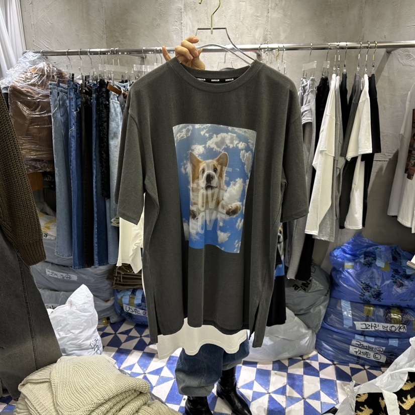 AMOUR韓國代購女士新款時尚推薦25秋冬熱賣人氣休閑T恤春款AMOURT恤圖色2