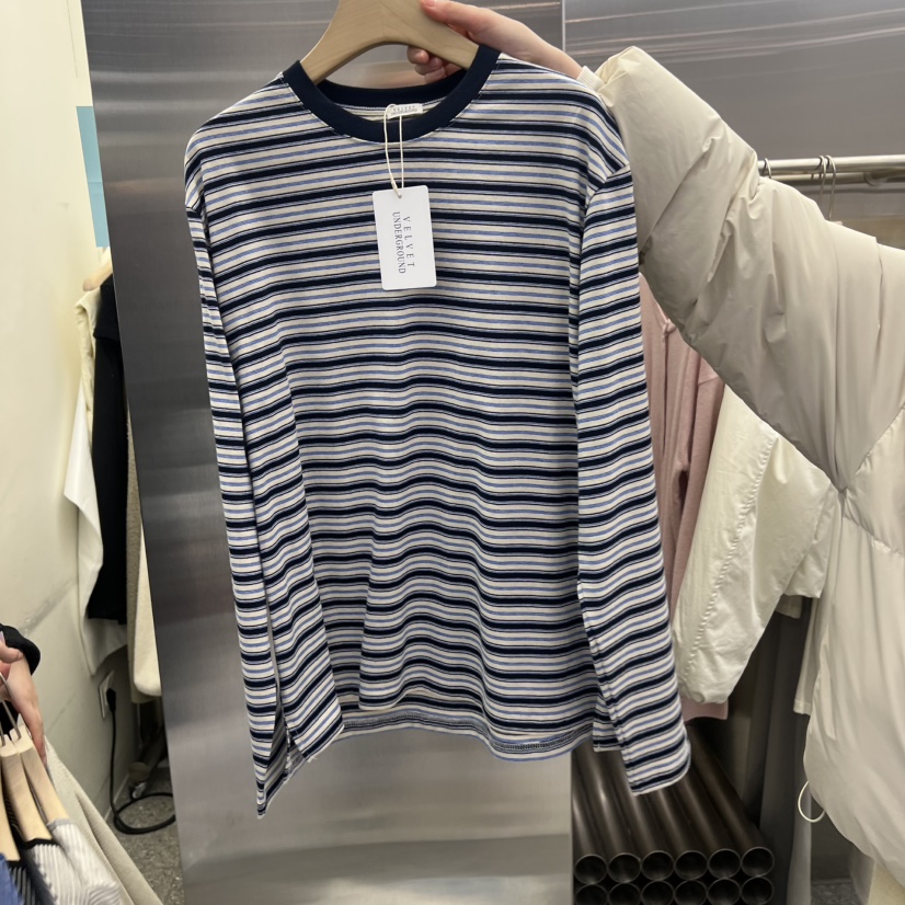 VELVET UNDERGROUND韓國代購女裝新款休閑推薦25秋冬長袖T恤VELVET UNDERGROUND長袖T恤圖色1