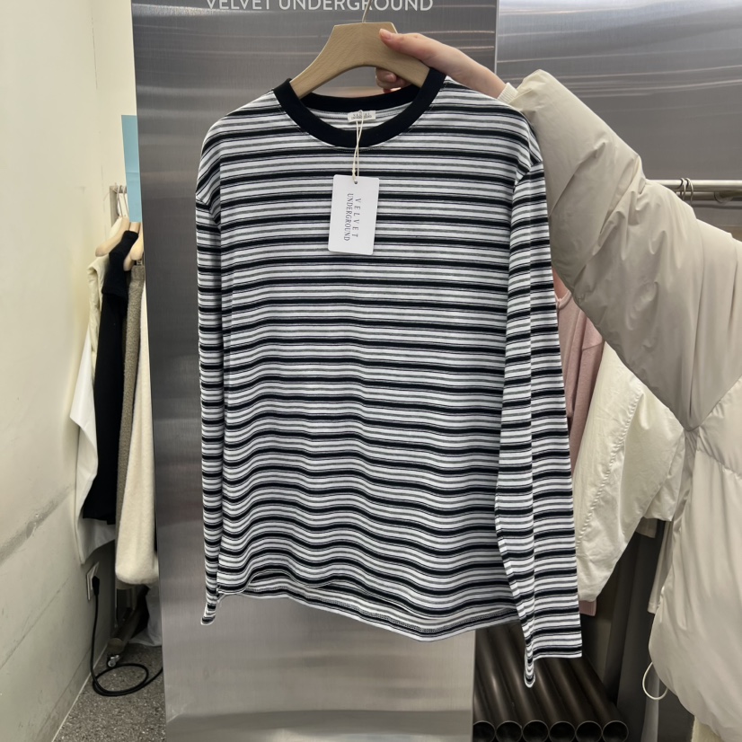 VELVET UNDERGROUND韓國代購女裝新款休閑推薦25秋冬長袖T恤VELVET UNDERGROUND長袖T恤圖色2