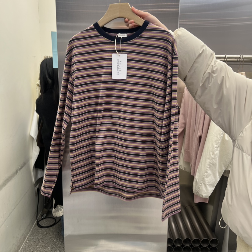 VELVET UNDERGROUND韓國代購女裝新款休閑推薦25秋冬長袖T恤VELVET UNDERGROUND長袖T恤圖色3