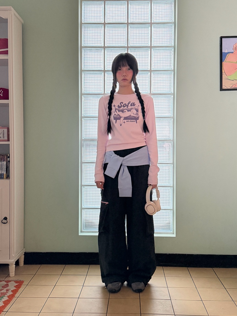 MORE THAN-P韓國直郵女士新款25秋冬時尚人氣長袖T恤春款MORE THAN長袖T恤