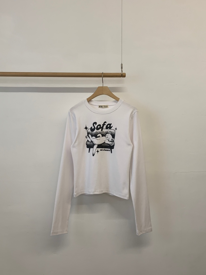 MORE THAN-P韓國直郵女士新款25秋冬時尚人氣長袖T恤春款MORE THAN長袖T恤圖色1