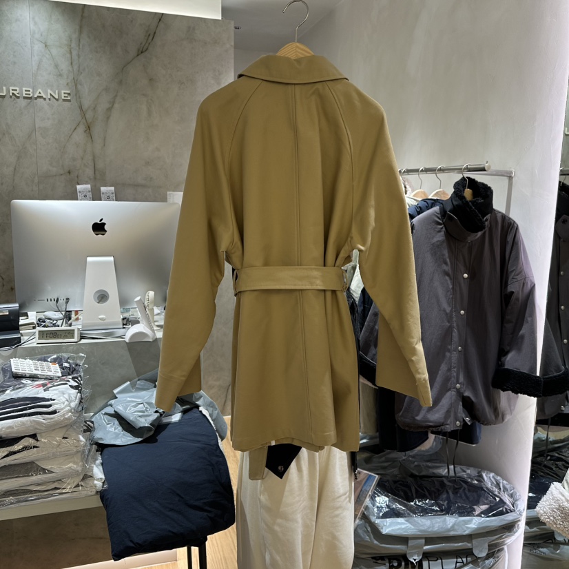 URBANE-P東大門代購女裝新品熱賣25秋冬長款風衣含腰帶春款URBANE-P長款風衣