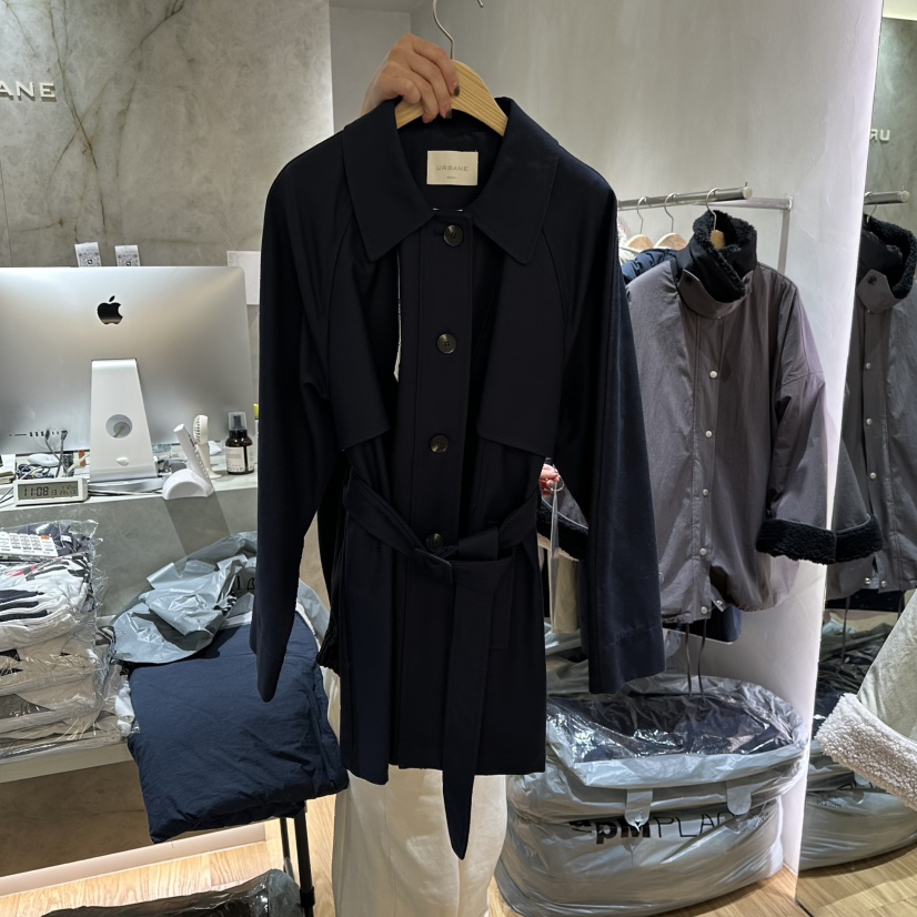 URBANE-P東大門代購女裝新品熱賣25秋冬長款風衣含腰帶春款URBANE-P長款風衣圖色2