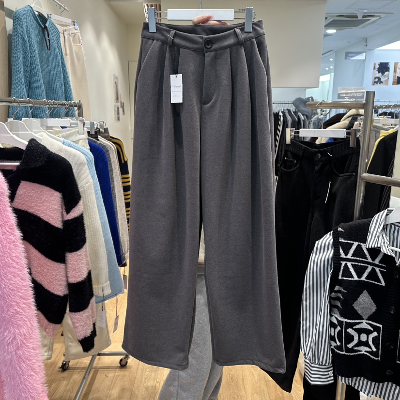 ZIPPER韓國直郵女裝新款職業熱賣時尚休閑褲羊毛春款褶裥ZIPPER休閑褲圖色1