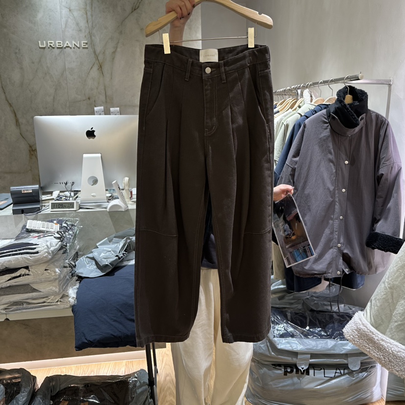 URBANE-P韓國代購女裝新品職業熱賣時尚休閑休閑褲春款褶裥URBANE-P休閑褲圖色2