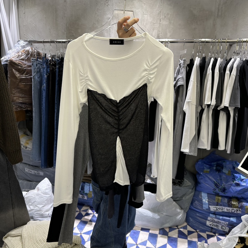 AMOUR東大門直郵女士新品職業熱賣人氣推薦休閑長袖T恤春款AMOUR長袖T恤圖色1