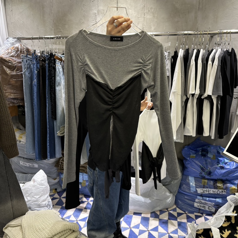 AMOUR東大門直郵女士新品職業熱賣人氣推薦休閑長袖T恤春款AMOUR長袖T恤圖色2