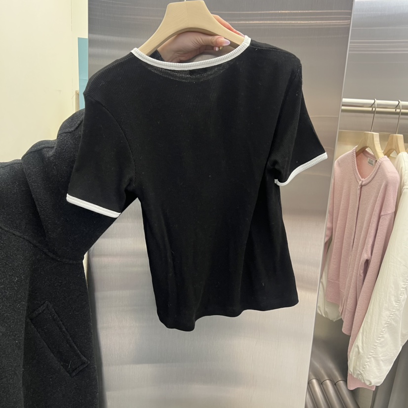 VELVET UNDERGROUND東大門代購女裝新款人氣推薦T恤華夫格VELVET UNDERGROUNDT恤