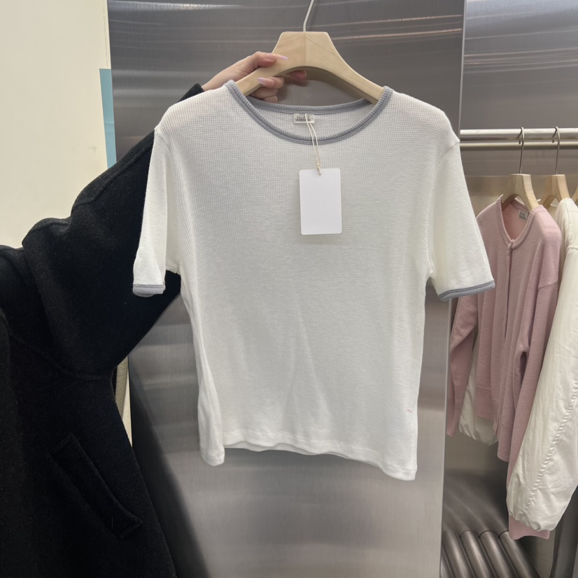 VELVET UNDERGROUND東大門代購女裝新款人氣推薦T恤華夫格VELVET UNDERGROUNDT恤圖色1