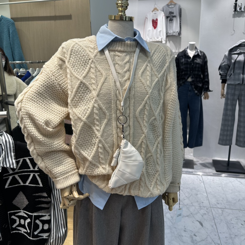 ZIPPER東大門實拍女士新款職業休閑毛衣不含內搭春款寬松ZIPPER毛衣圖色1