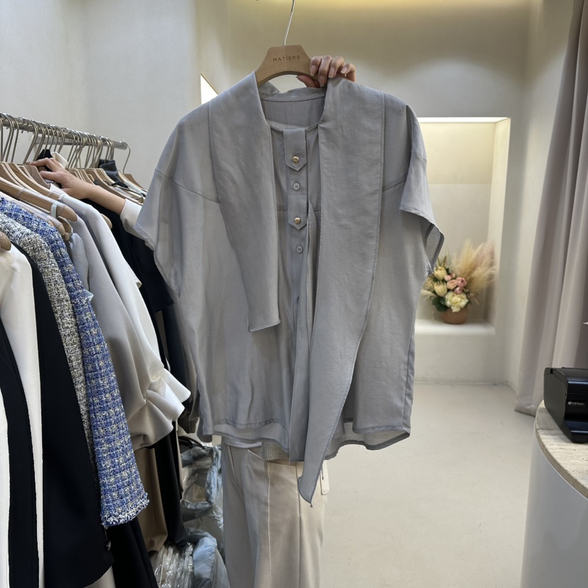 MATIERE東大門代購女裝新品人氣推薦25秋冬襯衫蕾絲衫春款MATIERE襯衫/蕾絲衫圖色2