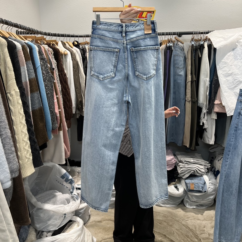 ALMOND PEPE東大門代購女裝新品人氣休閑推薦25秋冬牛仔褲ALMOND PEPE牛仔褲