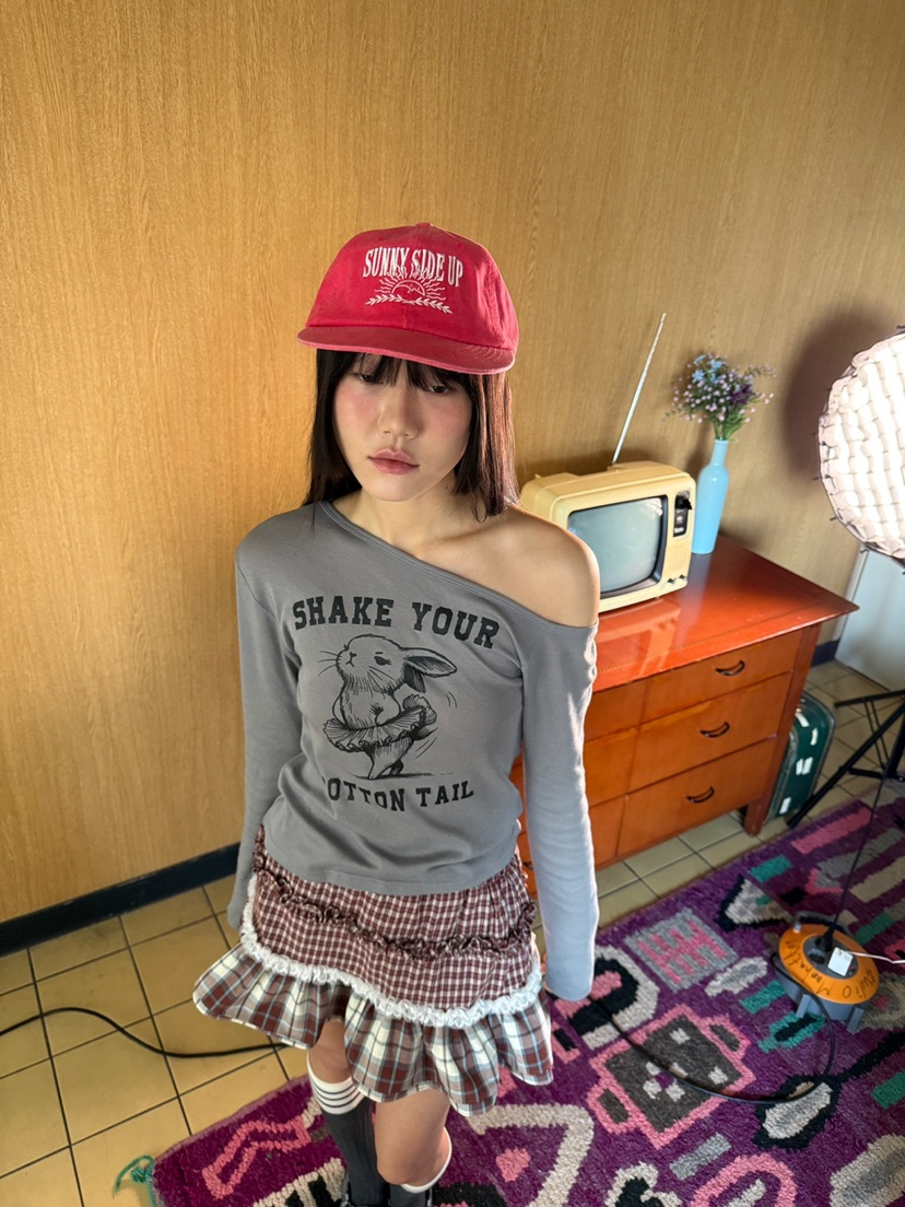 MORE THAN-P東大門代購女裝新品25秋冬長袖T恤兔子春款MORE THAN長袖T恤