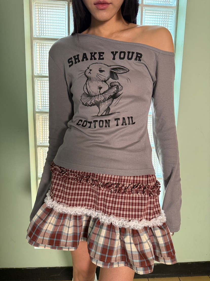 MORE THAN-P東大門代購女裝新品25秋冬長袖T恤兔子春款MORE THAN長袖T恤