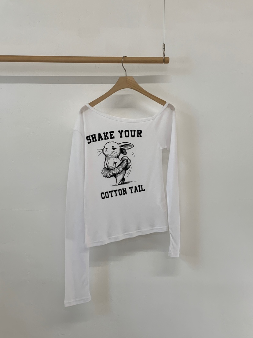 MORE THAN-P東大門代購女裝新品25秋冬長袖T恤兔子春款MORE THAN長袖T恤圖色1