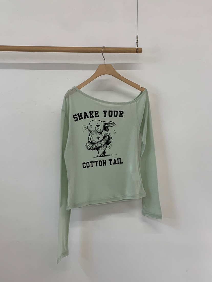 MORE THAN-P東大門代購女裝新品25秋冬長袖T恤兔子春款MORE THAN長袖T恤圖色2