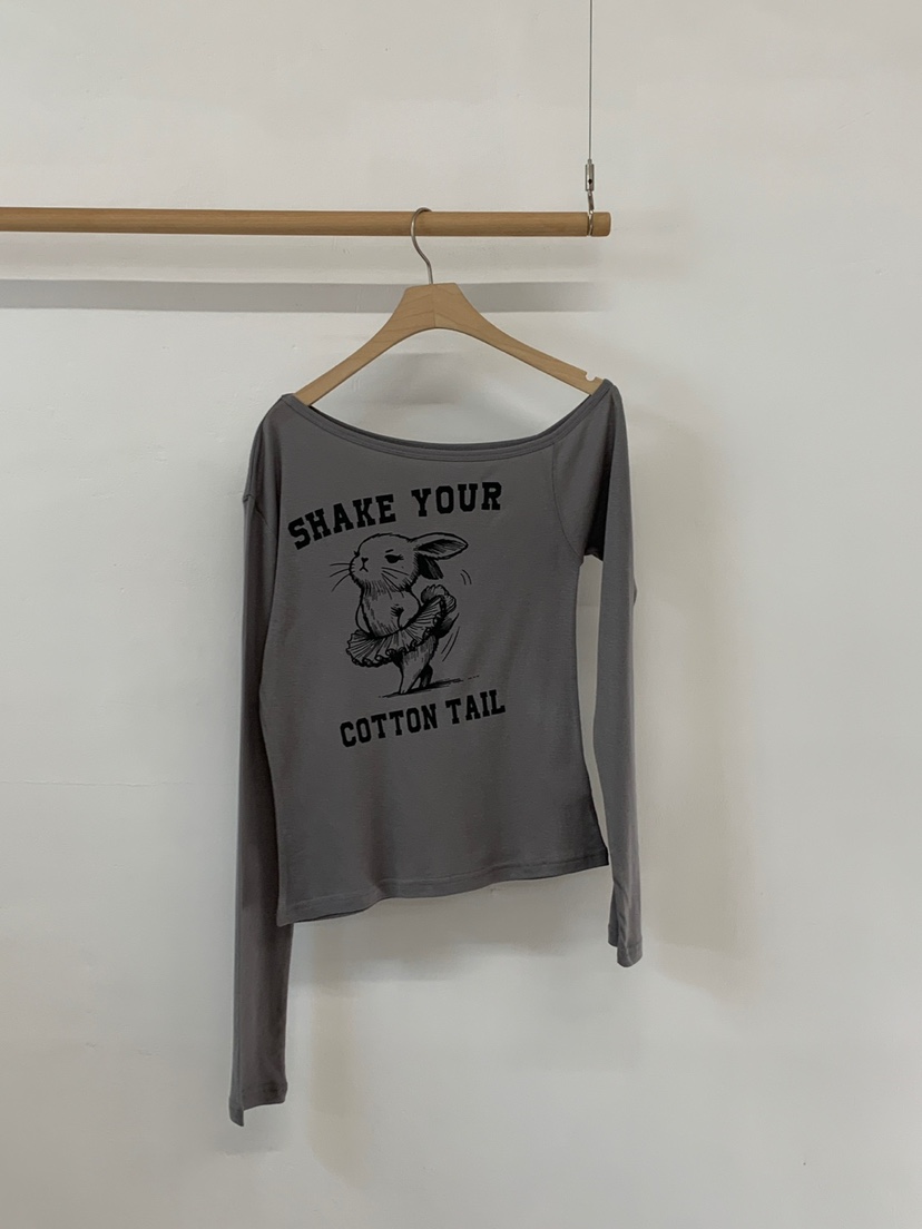 MORE THAN-P東大門代購女裝新品25秋冬長袖T恤兔子春款MORE THAN長袖T恤圖色3