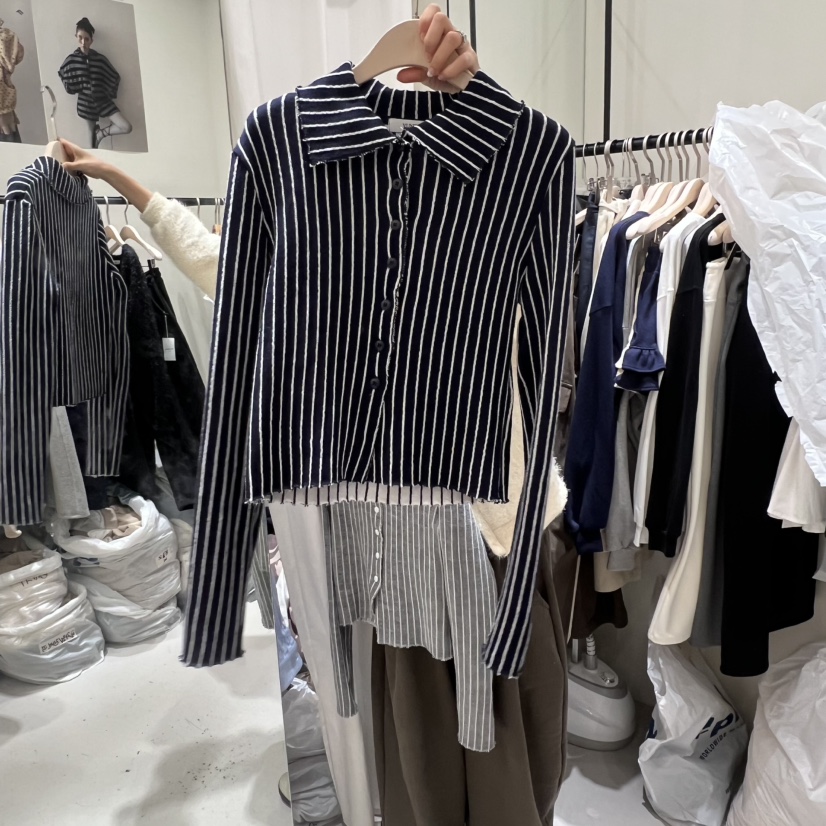 YUNBAL東大門直郵女裝新品職業時尚人氣推薦熱賣長袖T恤開衫YUNBAL長袖T恤圖色2