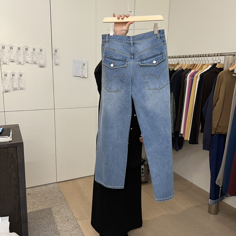 DOHWAJI東大門代購女裝新款職業熱賣人氣推薦休閑牛仔褲口袋DOHWAJI牛仔褲