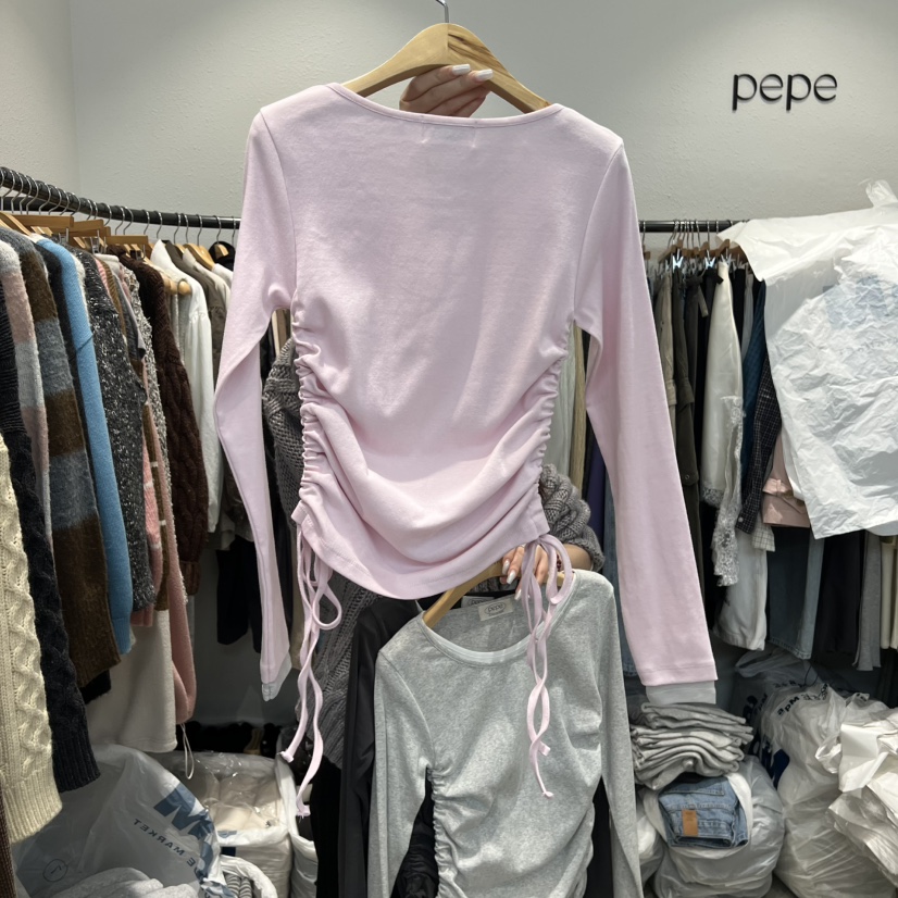 ALMOND PEPE東大門直郵女裝新品推薦25秋冬熱賣人氣長袖T恤ALMOND PEPE長袖T恤