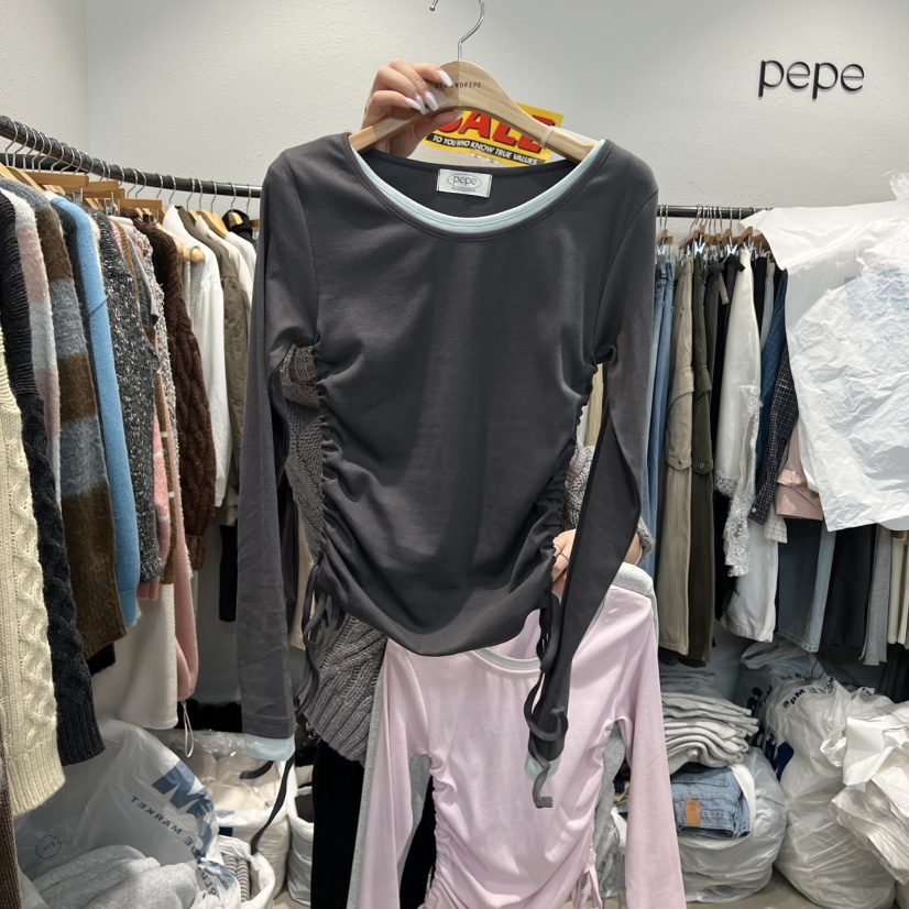 ALMOND PEPE東大門直郵女裝新品推薦25秋冬熱賣人氣長袖T恤ALMOND PEPE長袖T恤圖色2