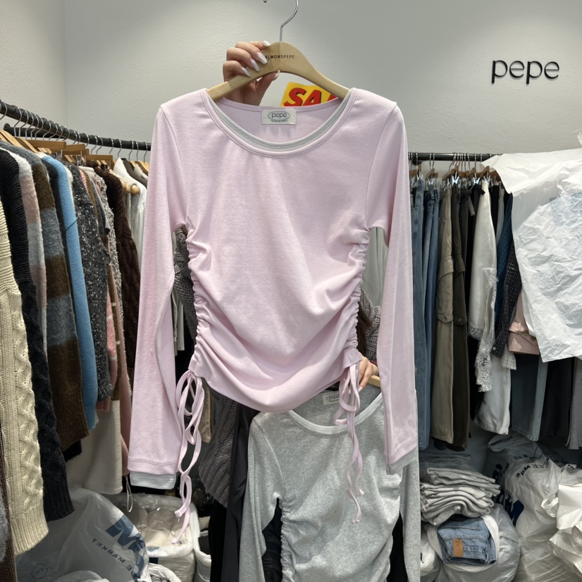 ALMOND PEPE東大門直郵女裝新品推薦25秋冬熱賣人氣長袖T恤ALMOND PEPE長袖T恤圖色3