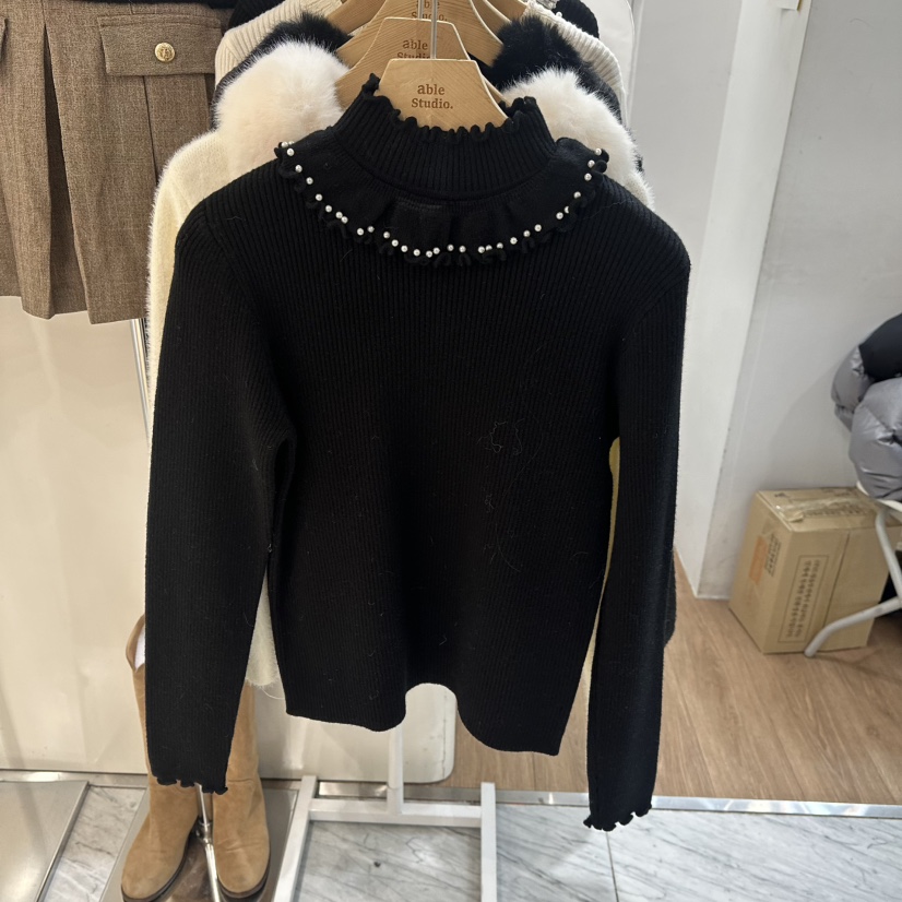 ABLESTUDIO韓國代購女士新品職業人氣推薦針織衫春款雙層ABLESTUDIO針織衫圖色2