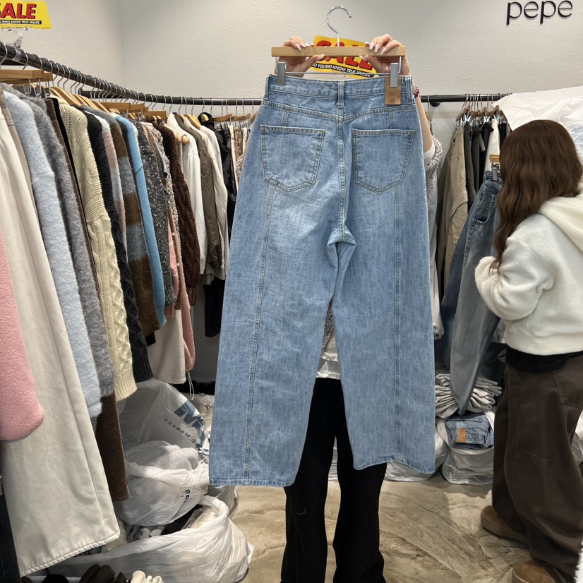 ALMOND PEPE東大門實拍女裝新品25秋冬熱賣時尚休閑牛仔褲ALMOND PEPE牛仔褲