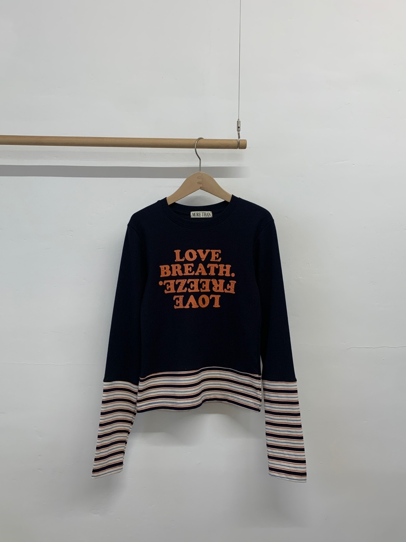 MORE THAN-P東大門實拍女裝新品推薦25秋冬長袖T恤春款MORE THAN長袖T恤圖色2深藍色