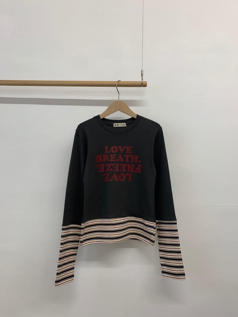 MORE THAN-P東大門實拍女裝新品推薦25秋冬長袖T恤春款MORE THAN長袖T恤圖色3墨色