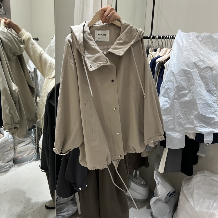 YUNBAL東大門實拍女士新品人氣休閑職業推薦夾克斗篷連帽YUNBAL夾克圖色1