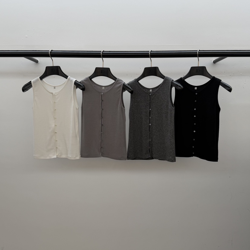 ID韓國直郵女士新品推薦時尚25秋冬職業吊帶背心春款紐扣ID吊帶/背心