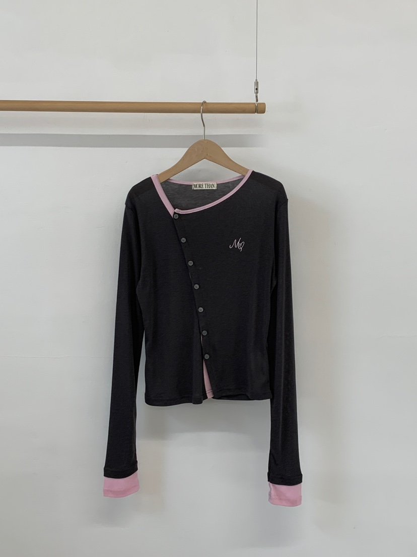 MORE THAN-P東大門直郵女士新款熱賣推薦時尚長袖T恤春款MORE THAN長袖T恤圖色2墨色