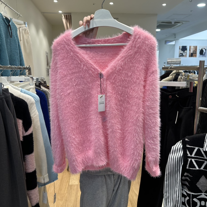 ZIPPER韓國直郵女士新款人氣時尚毛衣安哥拉羊毛春款開衫ZIPPER毛衣圖色1