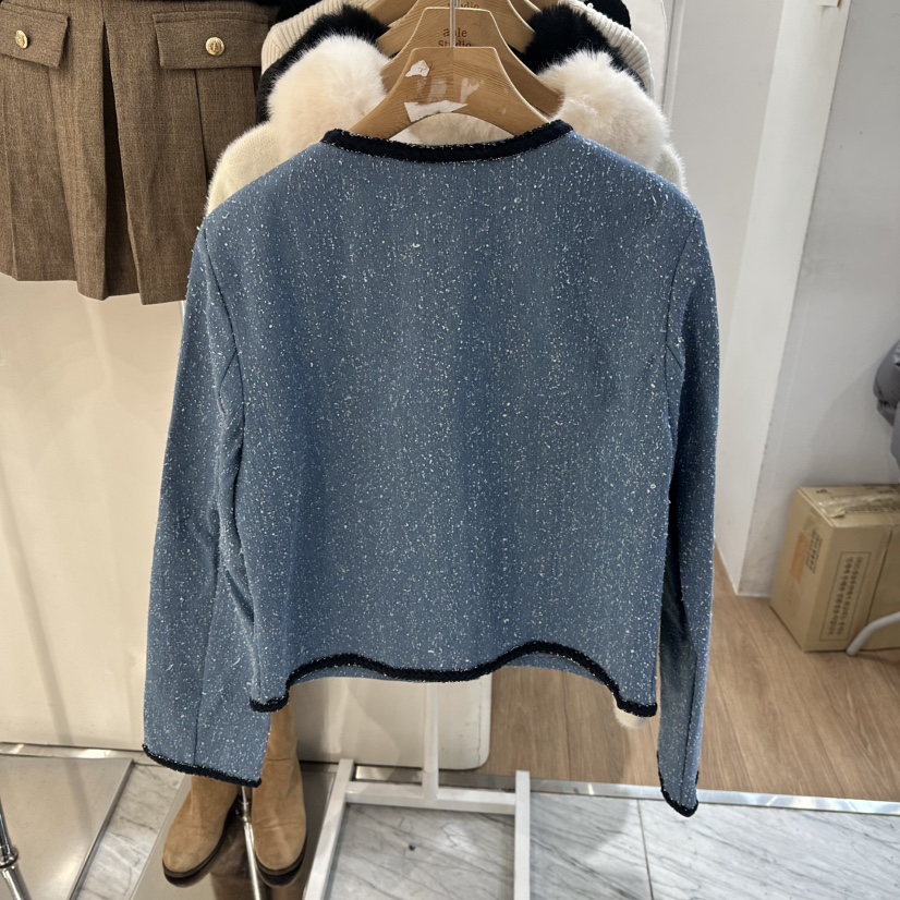 ABLESTUDIO東大門代購女士新款休閑熱賣時尚夾克粗花呢春款ABLESTUDIO夾克