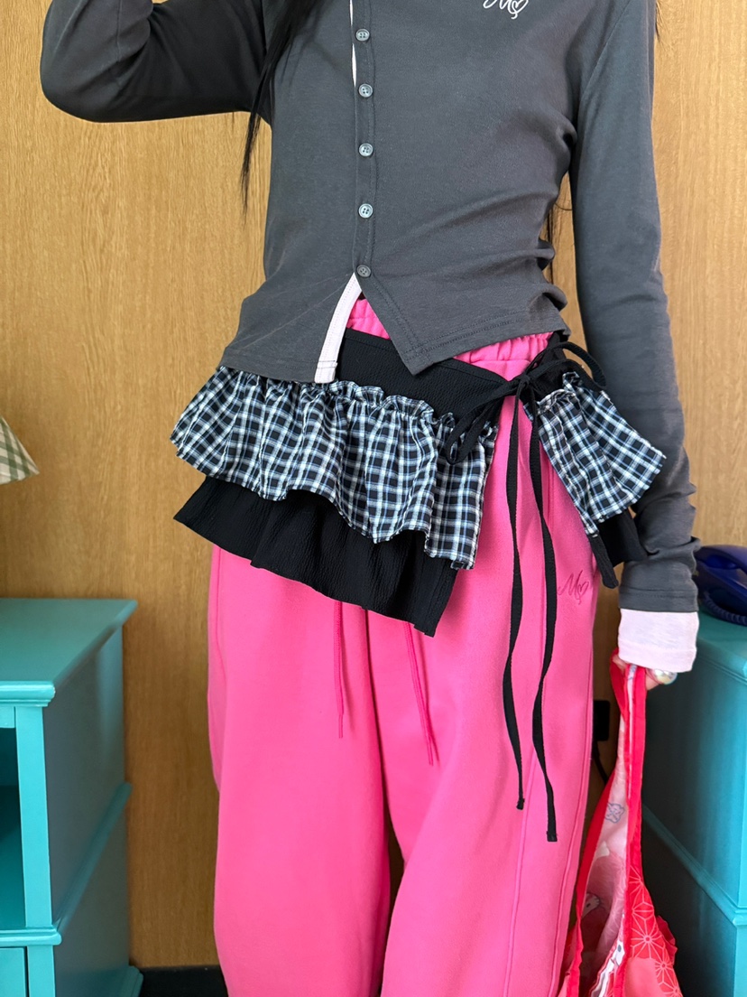 MORE THAN-P東大門實拍女士新款休閑職業人氣短裙春款腰帶MORE THAN短裙