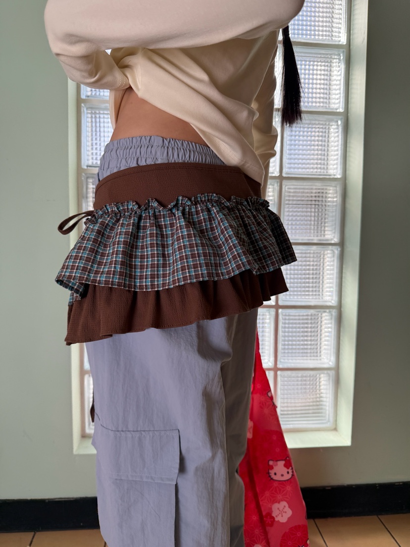 MORE THAN-P東大門實拍女士新款休閑職業人氣短裙春款腰帶MORE THAN短裙