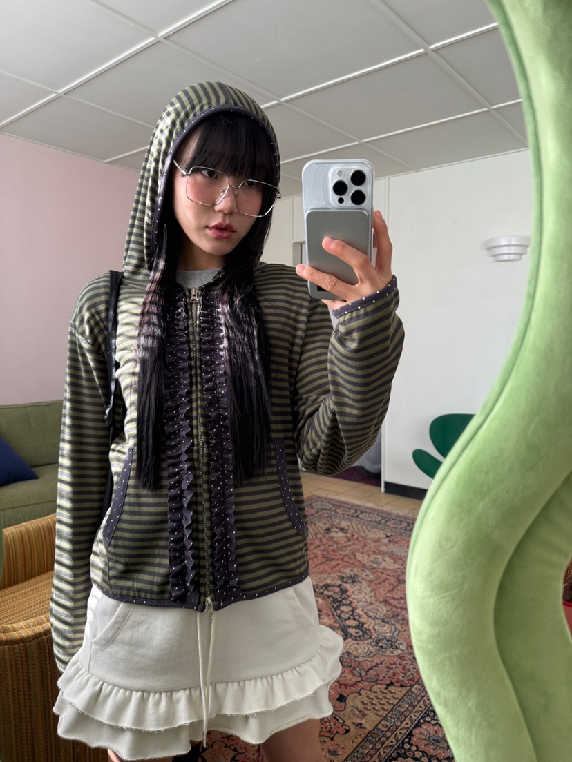 MORE THAN-P東大門代購女裝新款25秋冬衛衣拉鏈春款連帽MORE THAN衛衣