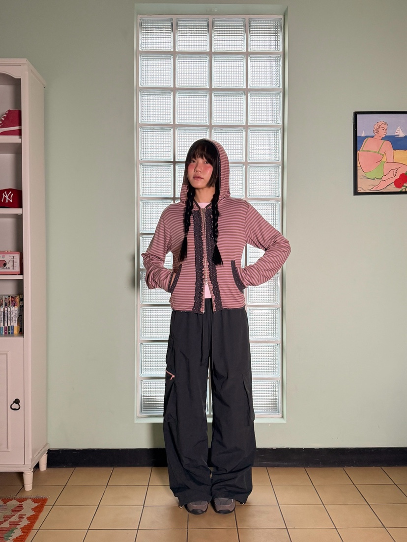 MORE THAN-P東大門代購女裝新款25秋冬衛衣拉鏈春款連帽MORE THAN衛衣