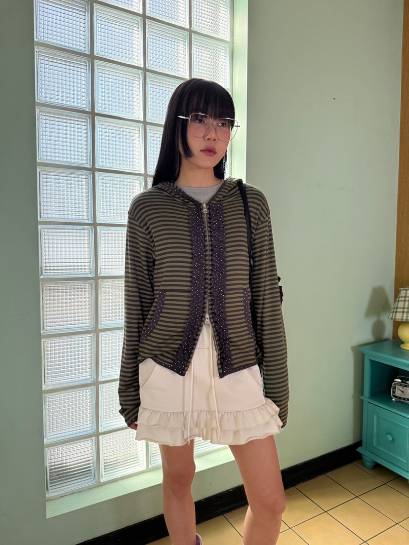 MORE THAN-P東大門代購女裝新款25秋冬衛衣拉鏈春款連帽MORE THAN衛衣