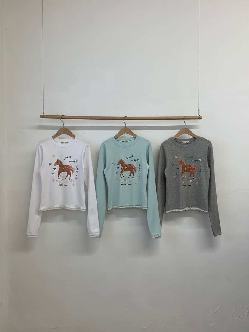 MORE THAN-P韓國直郵女裝新款休閑熱賣推薦長袖T恤春款MORE THAN長袖T恤