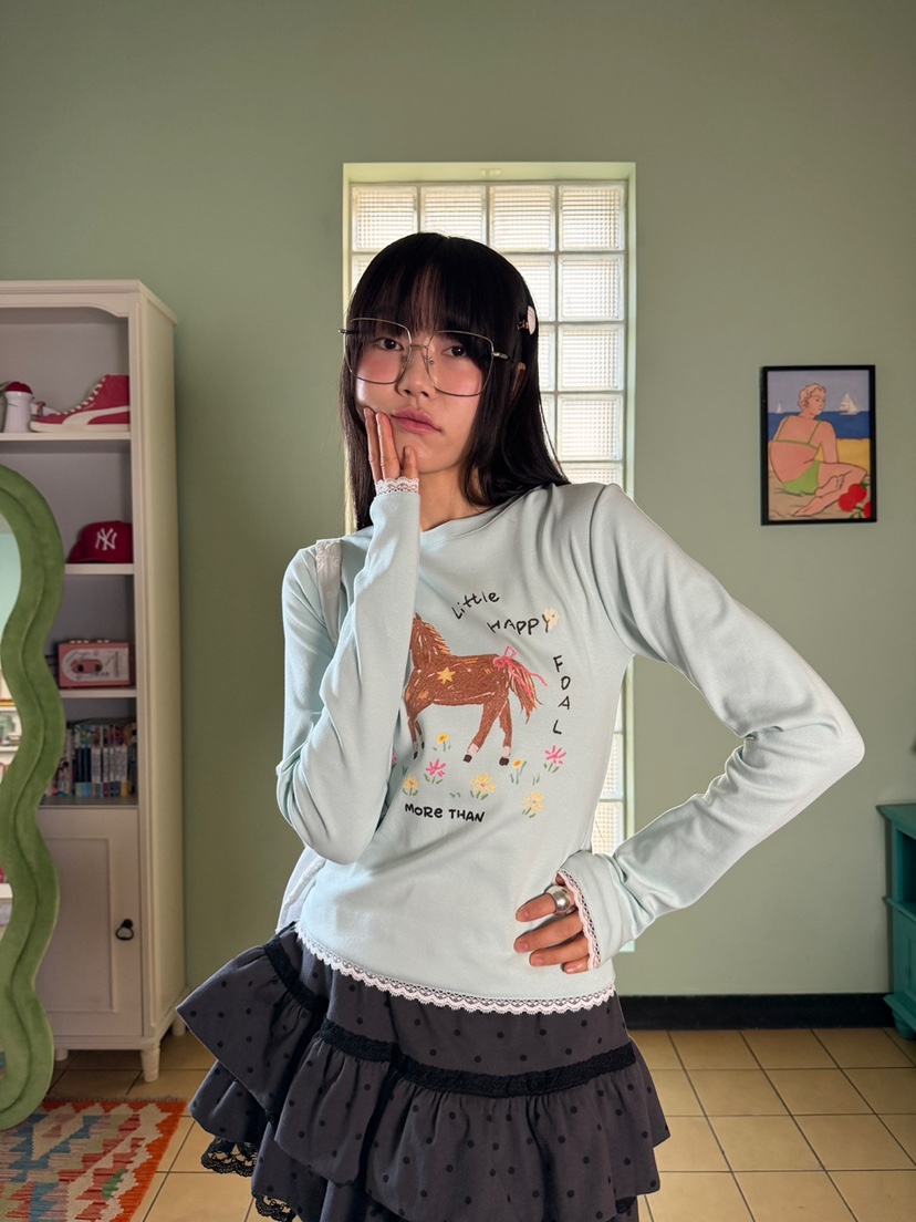 MORE THAN-P韓國直郵女裝新款休閑熱賣推薦長袖T恤春款MORE THAN長袖T恤