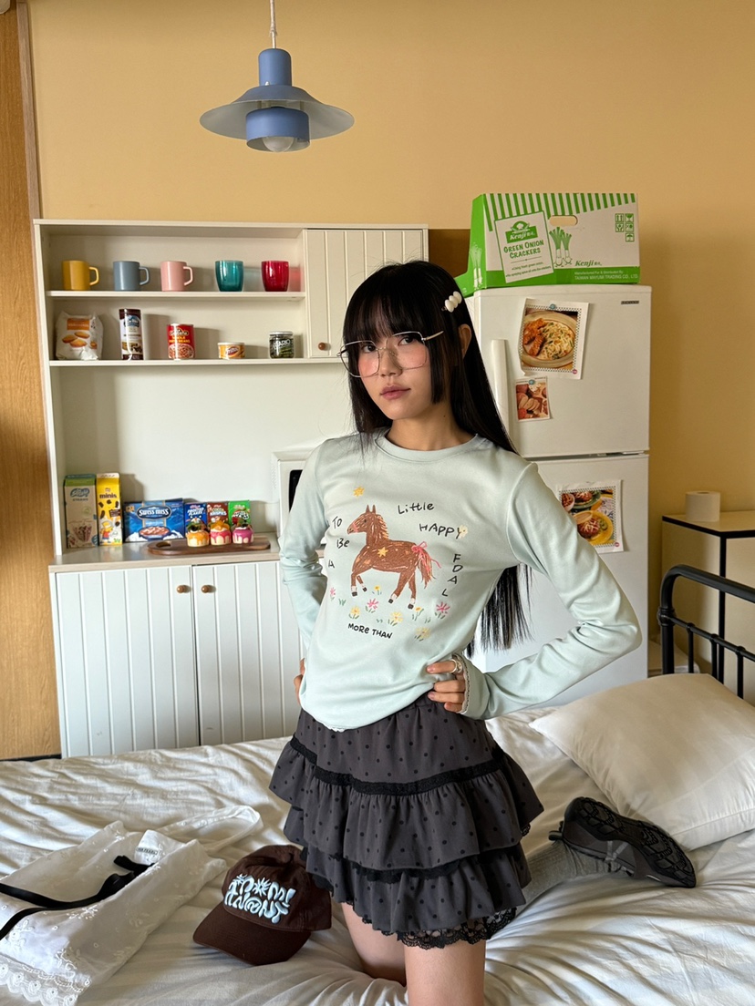 MORE THAN-P韓國直郵女裝新款休閑熱賣推薦長袖T恤春款MORE THAN長袖T恤