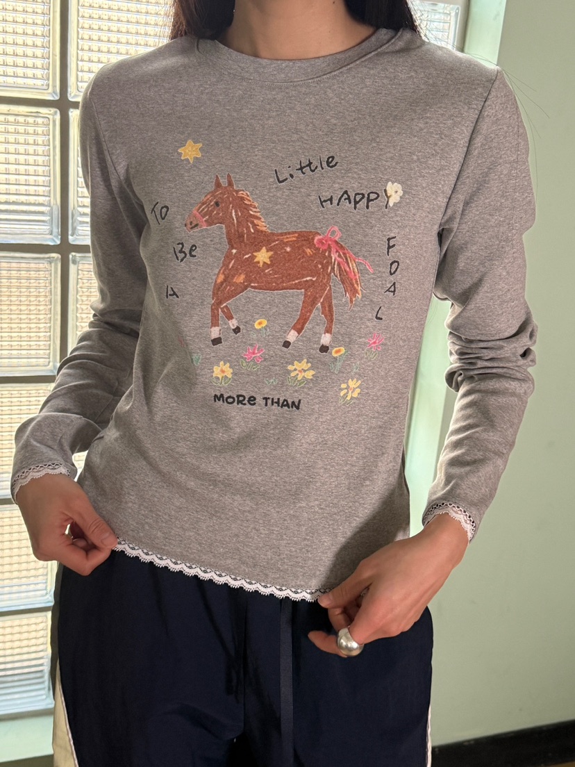 MORE THAN-P韓國直郵女裝新款休閑熱賣推薦長袖T恤春款MORE THAN長袖T恤