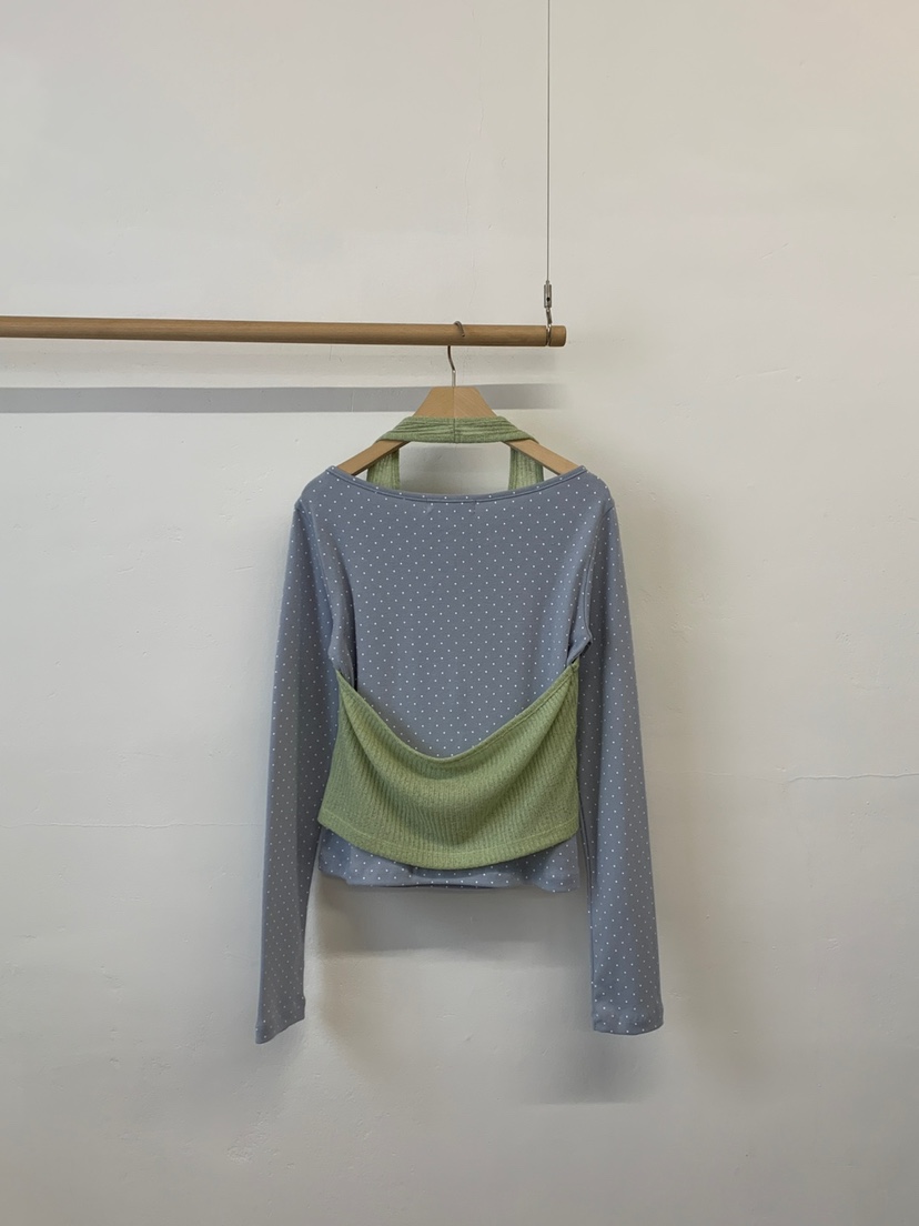 MORE THAN-P韓國代購女士新款時尚休閑長袖T恤假兩件春款MORE THAN長袖T恤